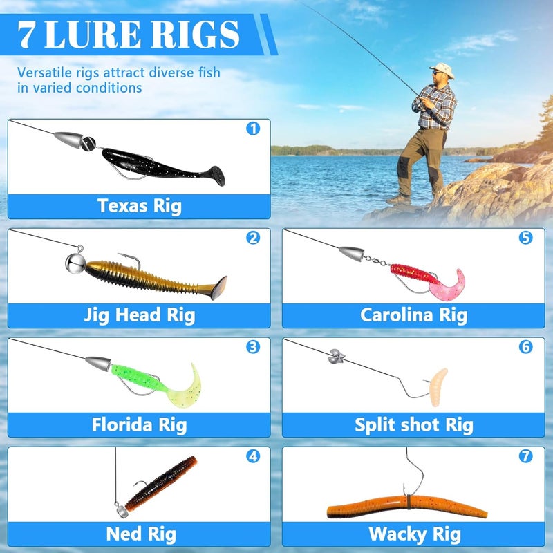 FONMANG Fishing Lures - Tackle Box with Tackle Included, Fishing Kit with VIBs, Frogs, Minnows, Soft Baits, Hooks & Weights Accessories, Freshwater Lure Kit for Bass Walleye Trout - Image 4